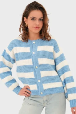 "Darling" vest striped blue