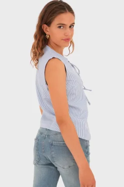 "Elle" top striped blue