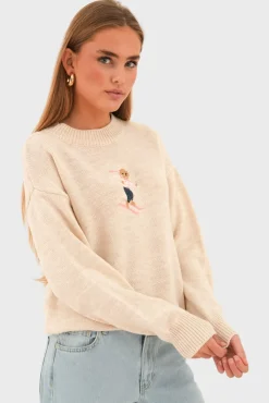 "Hit the slopes" sweater beige