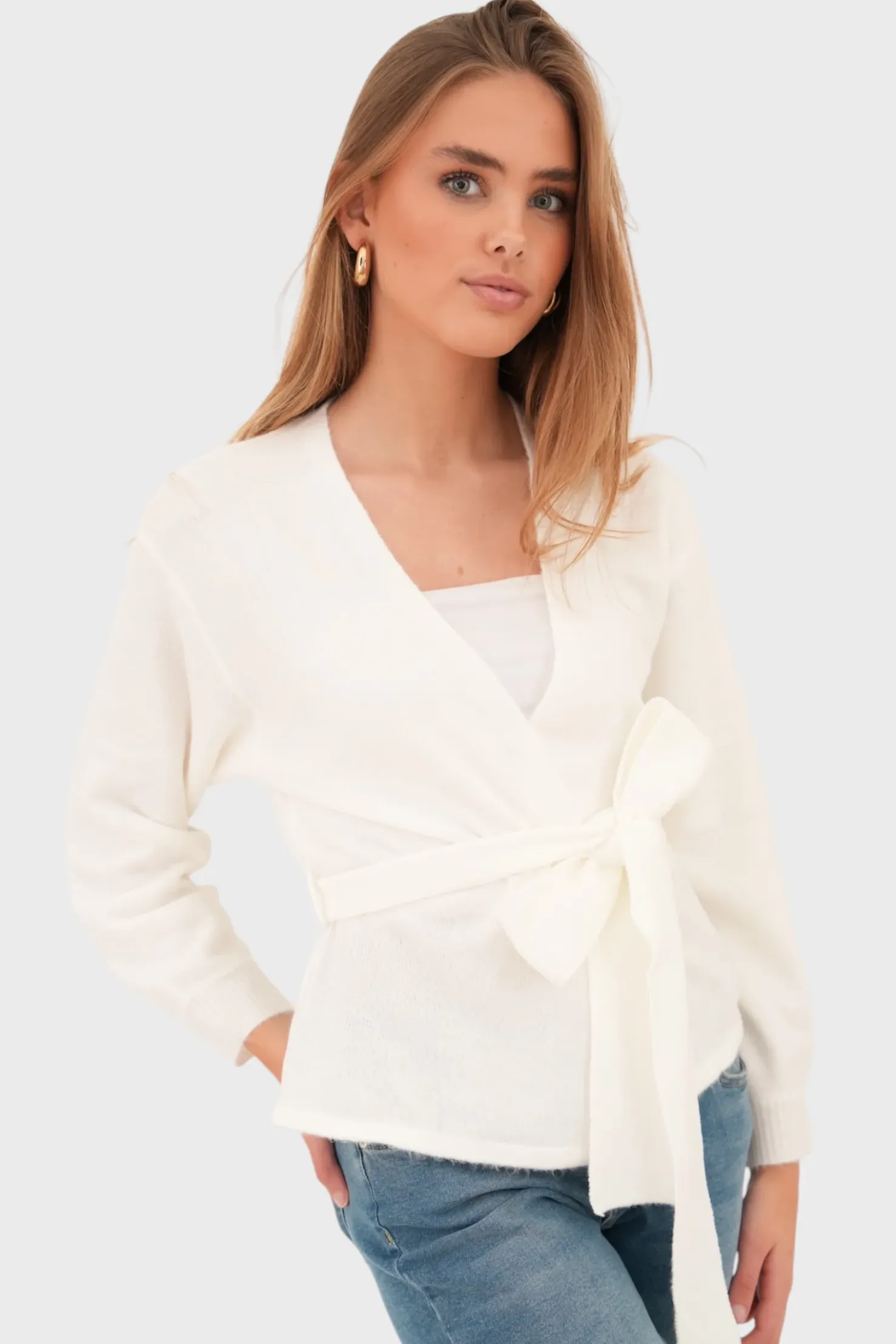 "Knitted" vest white