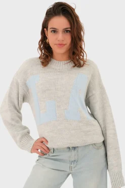 "LA" sweater light blue