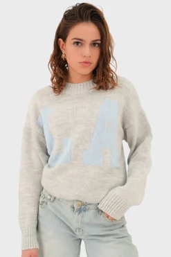 "LA" sweater light blue