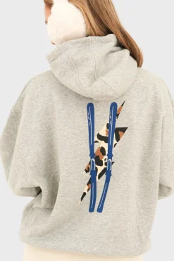 "Leopard ski" hoodie grey