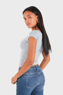 "Lola" top striped blue