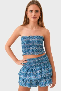 “Tulum” tube top blue